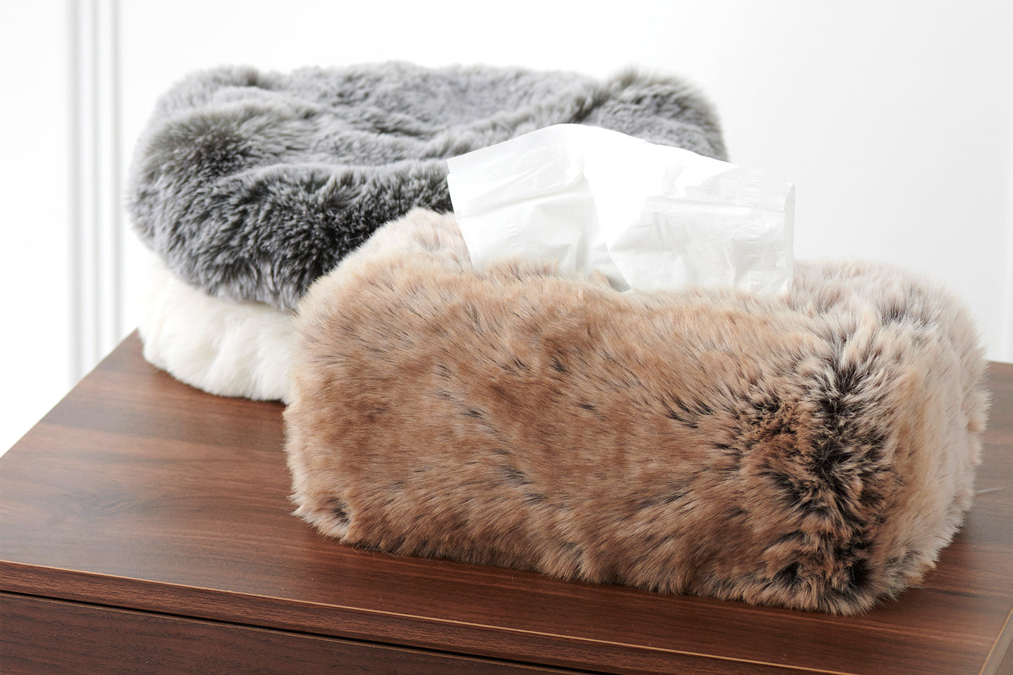 【ホテルライクインテリア】ラグジュアリープラッシュ ティッシュボックスカバー 25×12×6cm