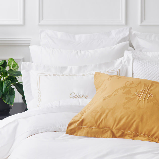 【ホテルライクインテリア】枕カバー・ピローケース 包み型スタンダード 50×70cm |400TC ボタニカルジャガード