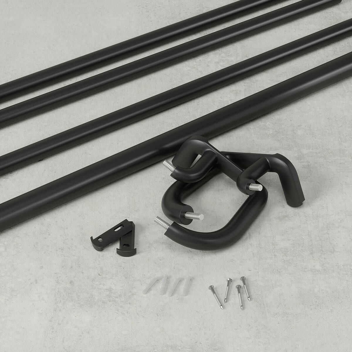 Umbra(アンブラ)/トワイライト ダブル カーテンロッド76-223cmブラック ニッケル