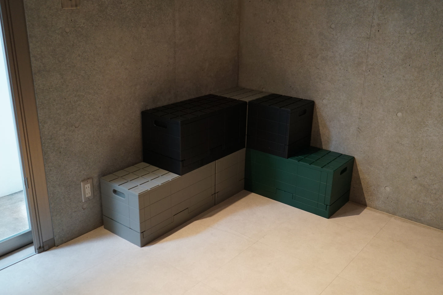 岩谷マテリアル/収納ボックス 幅30×奥行30×高さ30cm グリッドコンテナー キューブ フタ付き