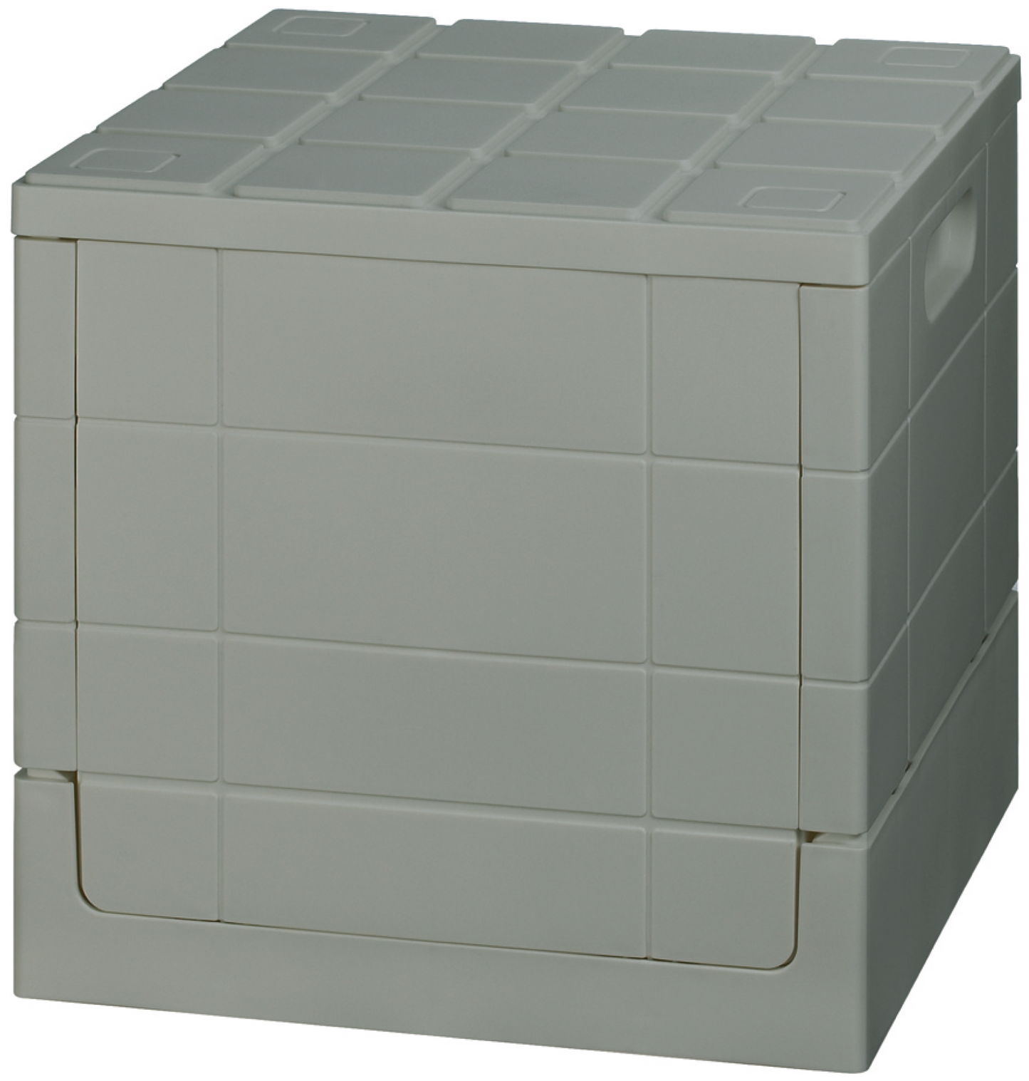 岩谷マテリアル/収納ボックス 幅30×奥行30×高さ30cm グリッドコンテナー キューブ フタ付き