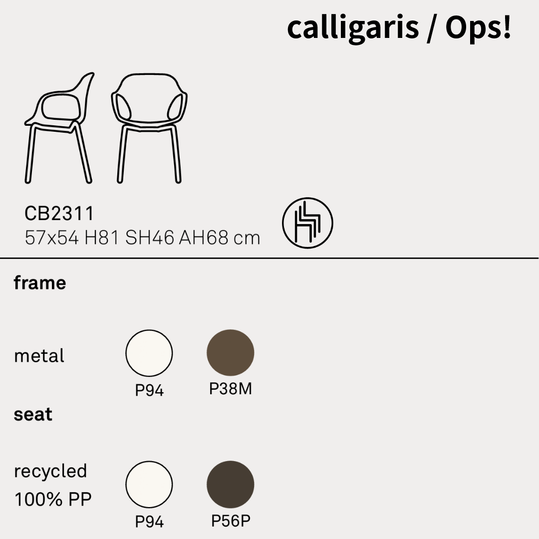 【36回分割払金利無料/正規代理店】calligaris カリガリス OPS! オプス 2脚セット CB2311