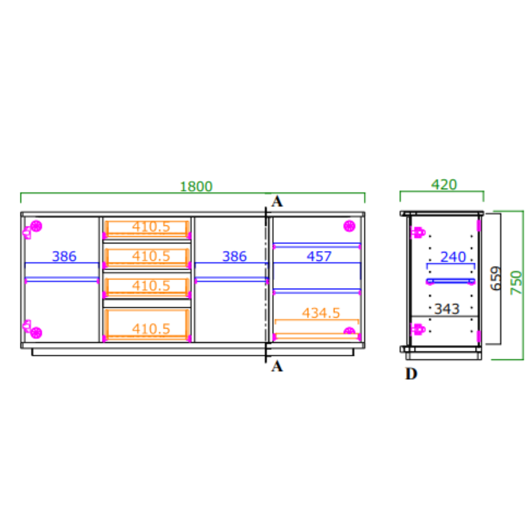 モーブル サイドボード ストレージ180 storage